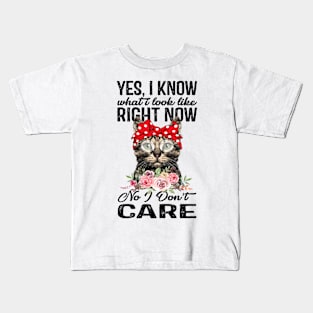 Cat Dont Care Kids T-Shirt